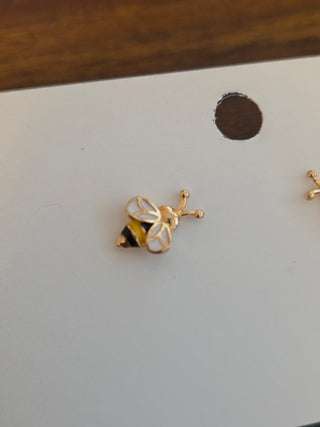 Gold Plated Bee Earrings
