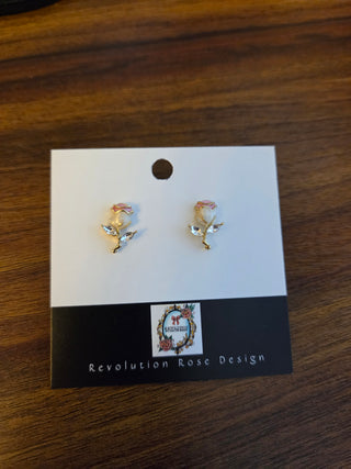 Gold Plated Rose Earrings