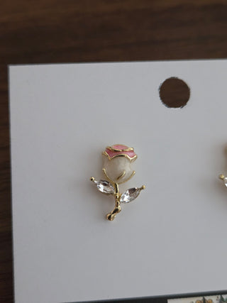 Gold Plated Rose Earrings