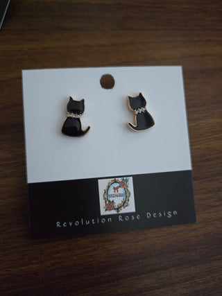 Gold Plated Kitten Earrings