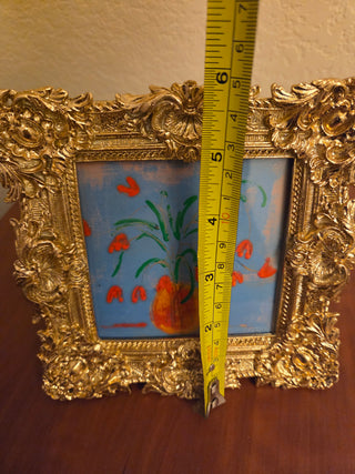 Floral Print in Gold 6x6 Frame