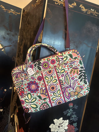 Vera Bradley Julia Satchel Paisley Floral Multicolor Purple Laptop Bag #63 VV MTS|103171