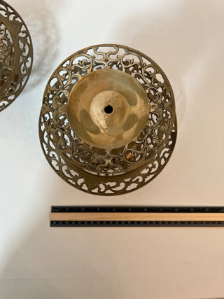 Antique ornate brass candle stand|58672