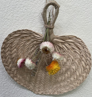 Raffia Fan Dried Lavender Everlasting Flowers RSV