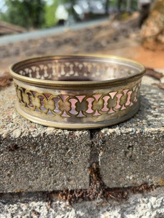 JP SINGLE vintage silver-plated wine coaster