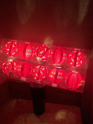 Xmas Paper string lights red snowman MTS|133976