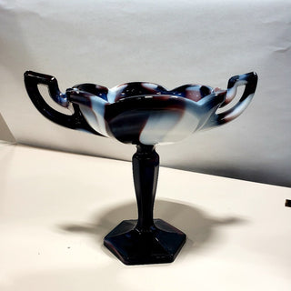 Westmoreland Slag Glass Pedestal Compote RSV