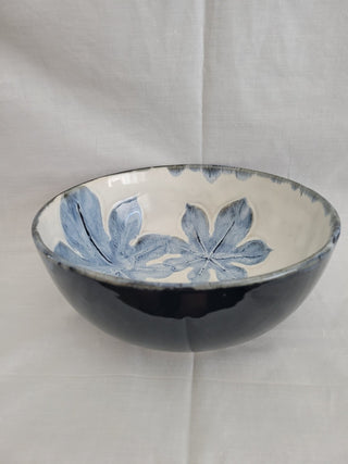 9" Drip Glaze Bowl, Rice Leaf Pattern, Signed RCD|96317