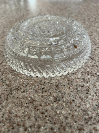 VTG lead crystal Fostoria Holiday candy dish