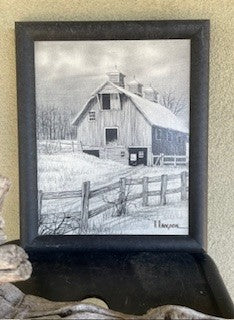 H Hargrove Signed Lithograph Barn Canvas Print RCD
