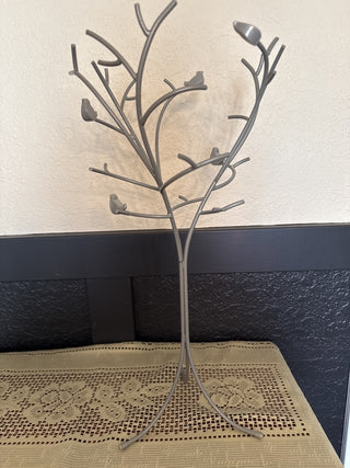 Jewelry Tree Stand with Birds Gray 18 inches tall - RCD|99231