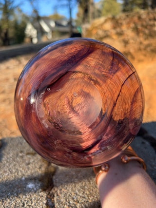 JP 7” Amethyst Art Glass Abstract Art Swirl Vase