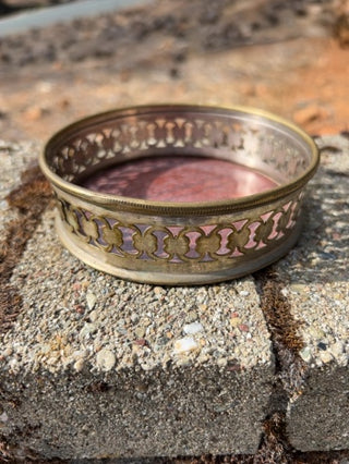 JP SINGLE vintage silver-plated wine coaster