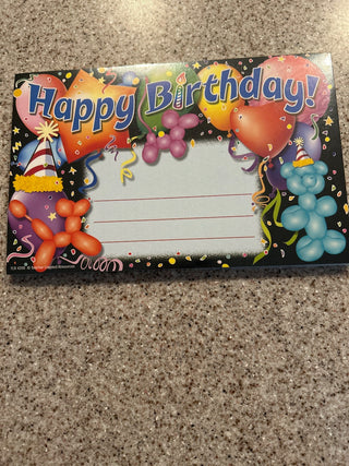 Happy birthday certificates W/ balloon animals