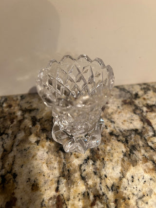 Vintage Cut Glass Match Holder    MTS