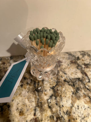 Vintage Cut Glass Match Holder    MTS