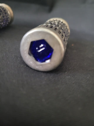 Vintage Cobalt & Silver Salt & Pepper Shaker Set RCD|96455
