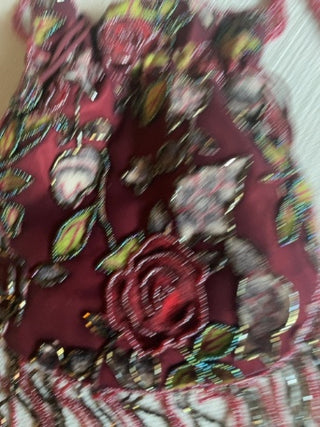 Beaded  draw string evening bag