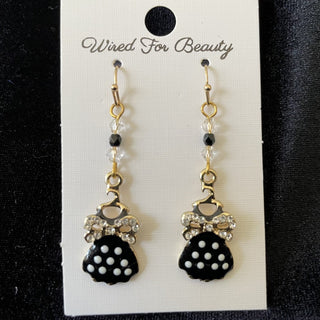 black polka dot dress earrings RSV
