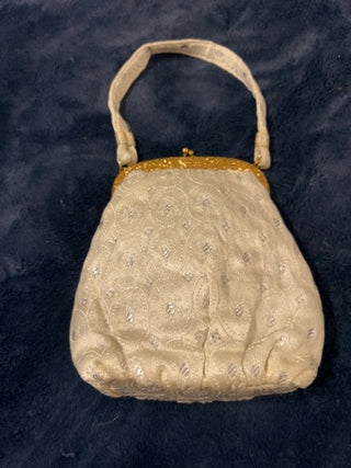 Vintage Mel-Ton White Brocade Wedding Purse
