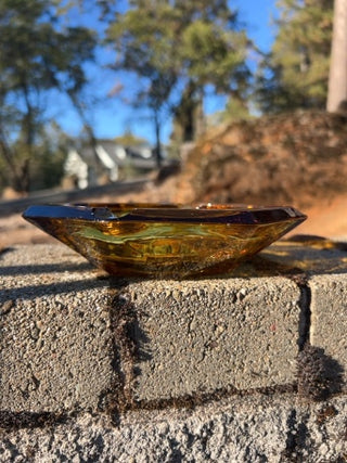 JP Vintage MCM Amber Glass Ashtray
