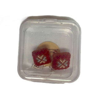 100% Silver Cross-stitch Earings|114241