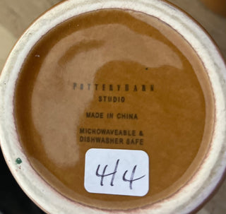 SET OF 4 TALL POTTERY BARN MUGS BEAUTUFUL BROWN GLAZE LOVELY FOR FALL EXCELLENT CONDITION. NO CRACKS OR CHIPS (KJS) RCD|116043