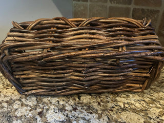 Rectangular Wicker Basket with Pole Handle   MTS