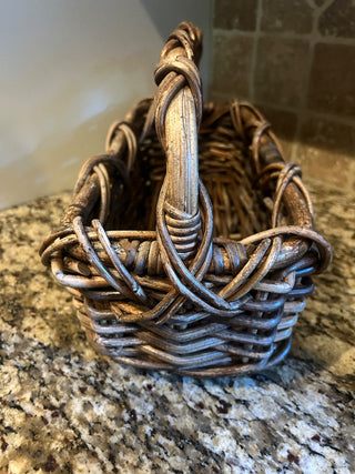 Rectangular Wicker Basket with Pole Handle   MTS