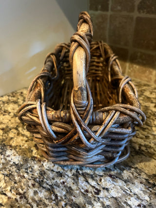 Rectangular Wicker Basket with Pole Handle   MTS