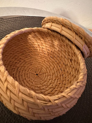 Basket 5.5inch natural round w/lid MTS|131317