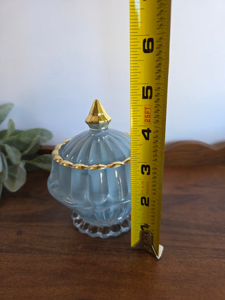 Blue Glass Jar w/ Lid