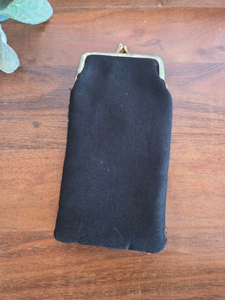 Vtg Floral Tapestry Kiss-lock Pouch