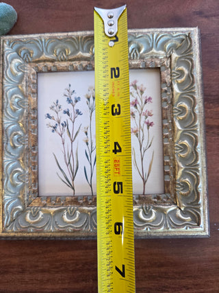 Vtg Style Wildflower Print in Frame