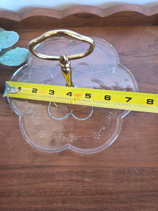 Vtg Pfaltzgraff Blossom Glass Tray