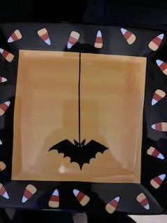 #1961 Hanging Bat Square Plate