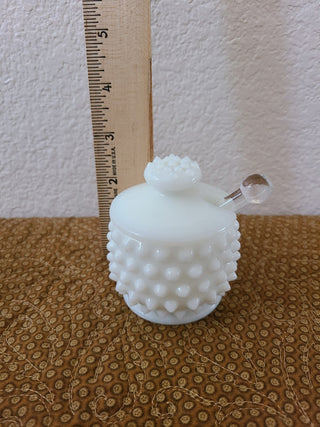 Fenton Hobnail Milk Glass Condiment Set (3 Pc), RCD|98196