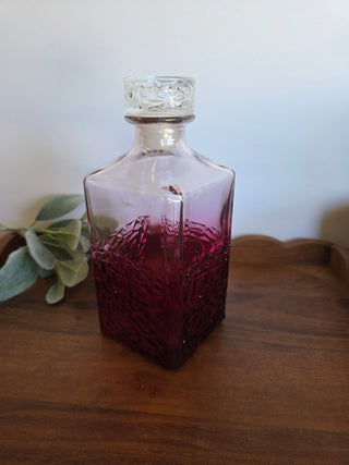 Burgandy Ombre Glass Decanter