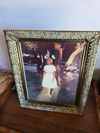 Vtg. 1960s Gold Filigree Frame