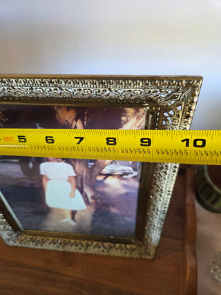 Vtg. 1960s Gold Filigree Frame
