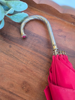 Vtg Pasotti Red Stick Umbrella