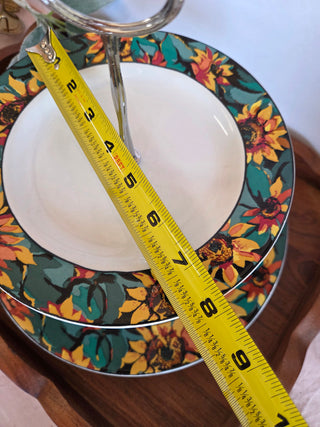 Vtg Sunflower 2 Tiered Stand