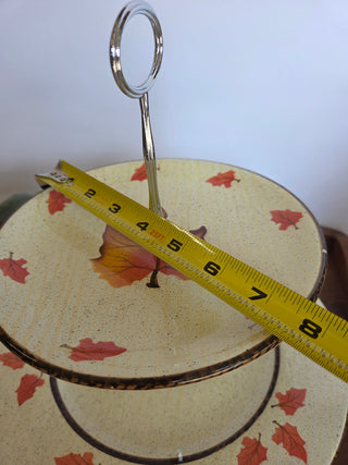 Fall Leaves 2 Tiered Stand