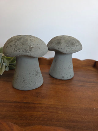 Gray Ceramic Garden Mushroom (1)