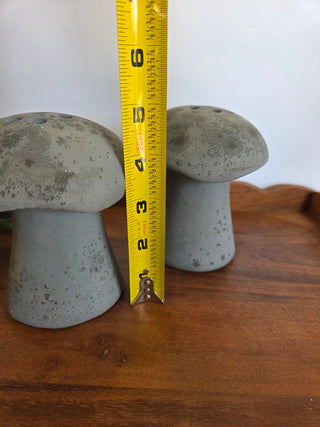 Gray Ceramic Garden Mushroom (1)