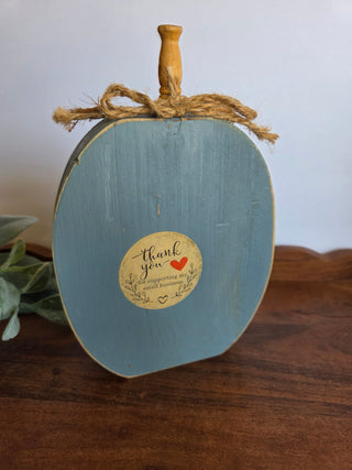 Blue Wooden Pumpkin Decor
