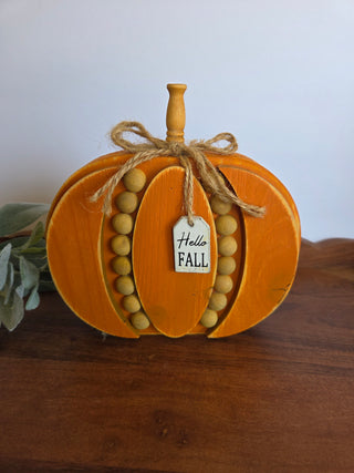 Orange Wooden Pumpkin Decor