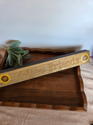 Wood "Welcome Friends" Sign