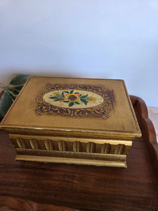 Vtg. Gold Florentine-Style Jewelry Box