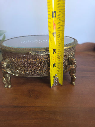 Hollywood Regency Gold Jewelry Box